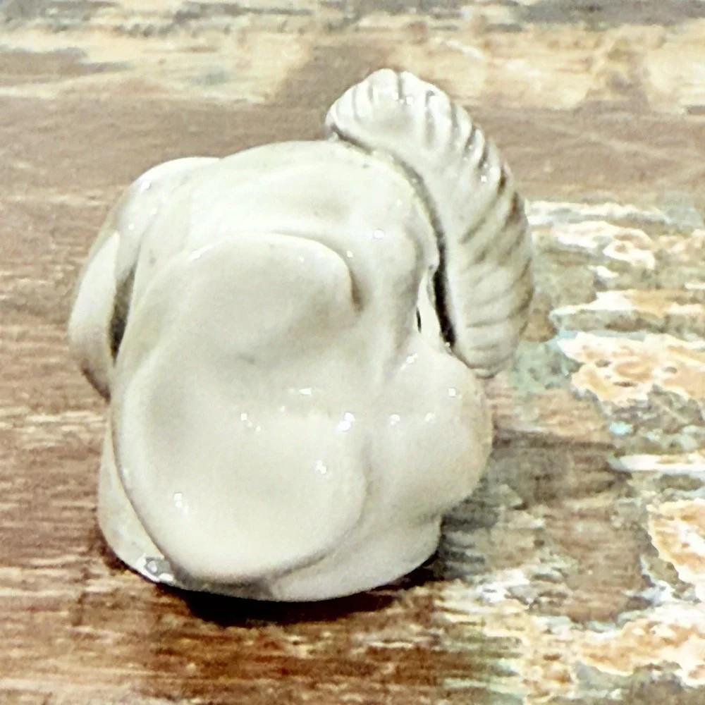 Spoontiques Pewter Thimble Elephant‎ Head Vtg 1980 Animal Mini Figurine Painted